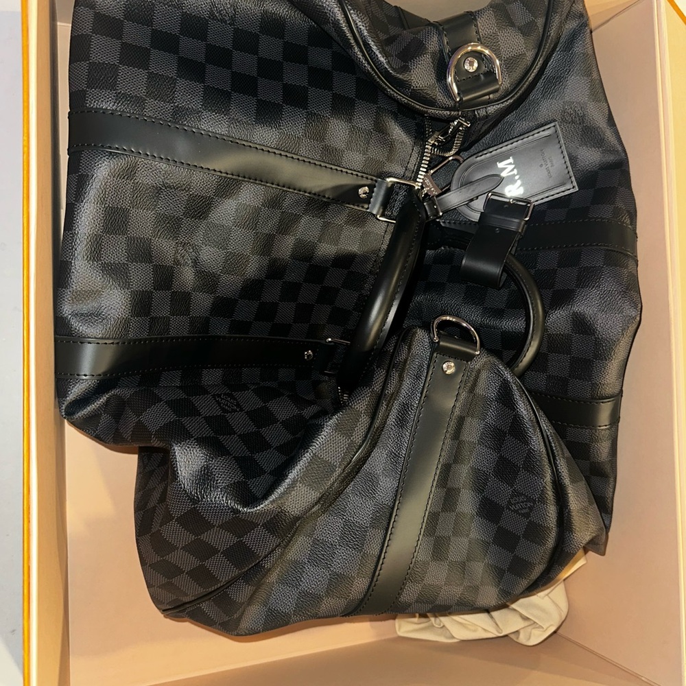 Louis Vuitton Black Checkered Duffel Bag
